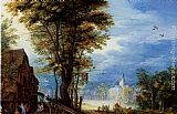 A Village Street With The Holy Family Arriving At An Inn [detail 1] by Jan the elder Brueghel